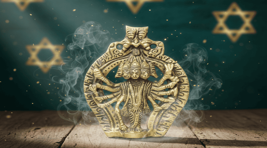 Brass Shri Panchmukhi Hanuman Ji Idol