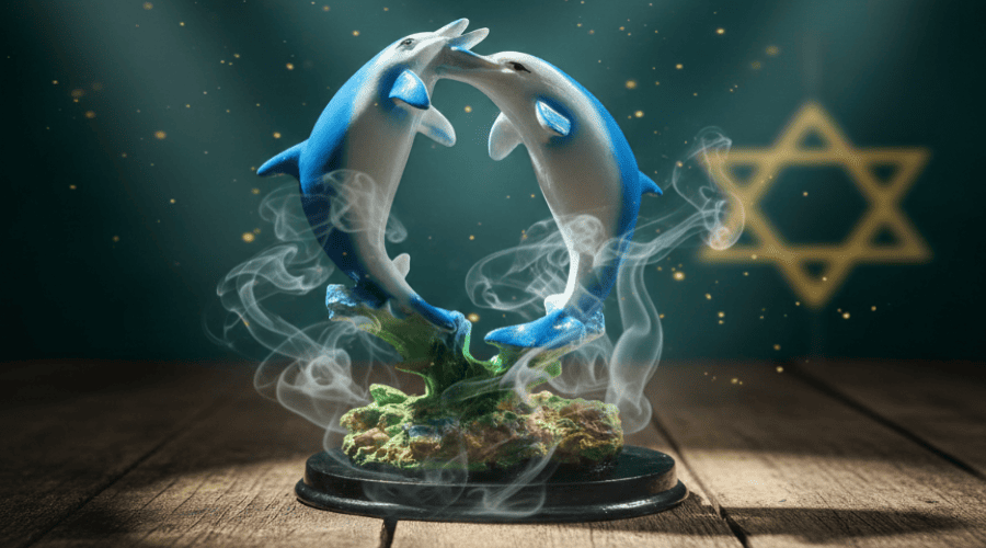 Vastu Dancing Dolphin Statue Made of Polystone