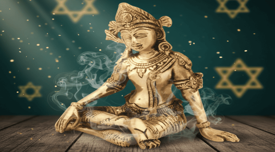 Brass Inderdev Statue